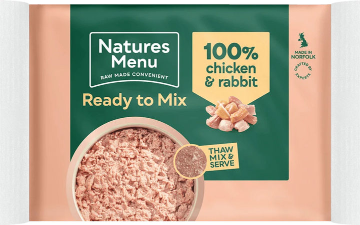 Natures Menu Just 100% Chicken and Rabbit Mince 400g - Ormskirk Pets