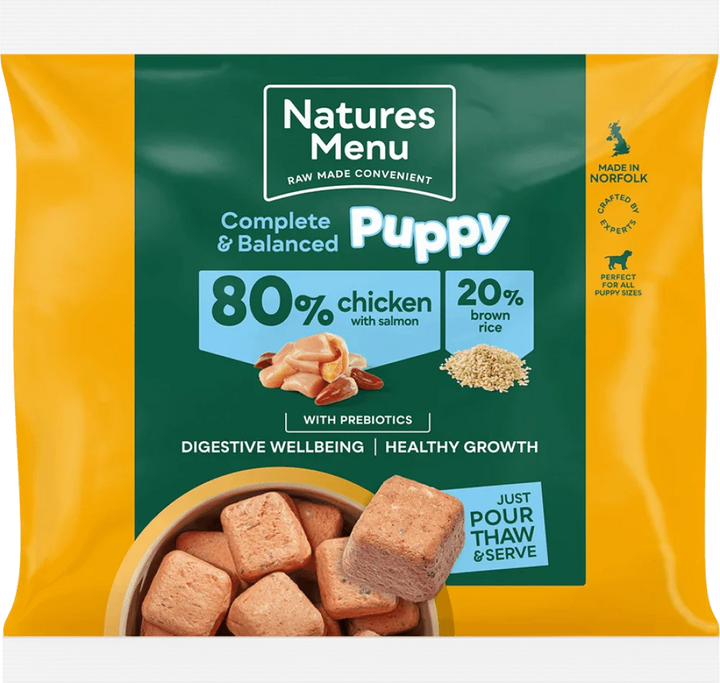Natures Menu 80/20 Puppy Chicken Nuggets with Salmon and Brown Rice 1kg - Ormskirk Pets