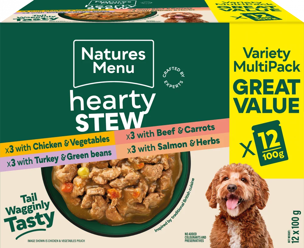 Natures Menu Dog Pouches Hearty Stews Multipack For Adult Dogs 12 x 100g