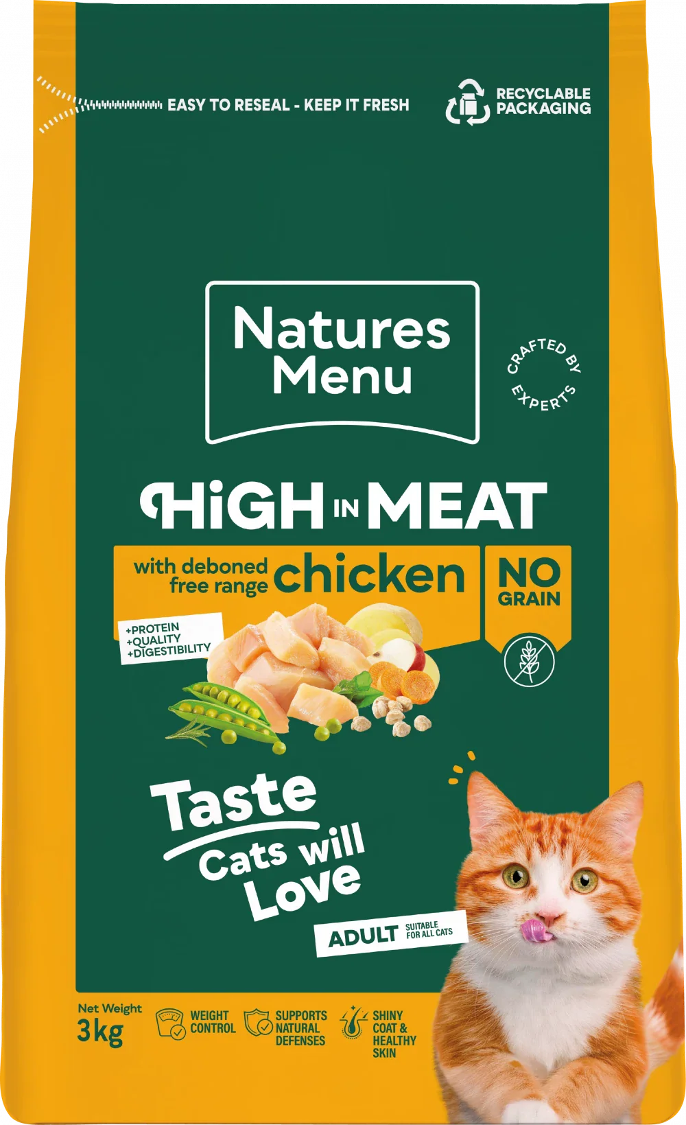Natures Menu High In Meat Dry Cat Food No Grain With Chicken