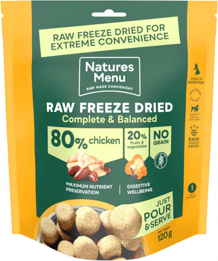 Natures Menu 80/20 Chicken Freeze Dried 120g - Ormskirk Pets