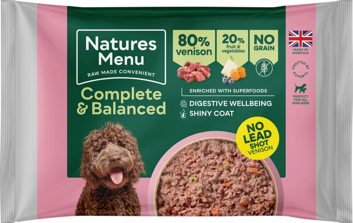 Natures Menu Complete & Balanced Raw Venison For Adult Dogs 500g
