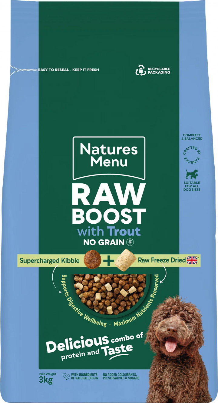 Natures Menu Raw Boost Grain Free With Trout For Adult Dogs