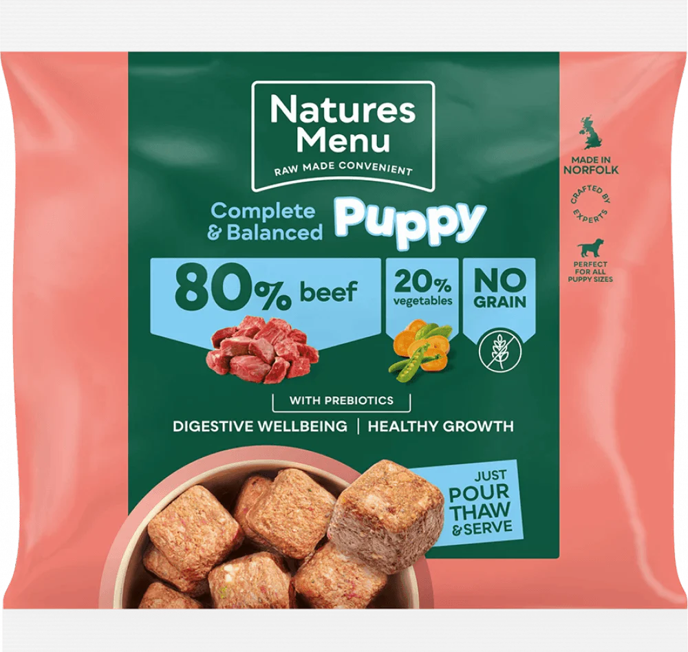 Natures Menu 80/20 Puppy Beef Nuggets with Vegetables 1kg - Ormskirk Pets