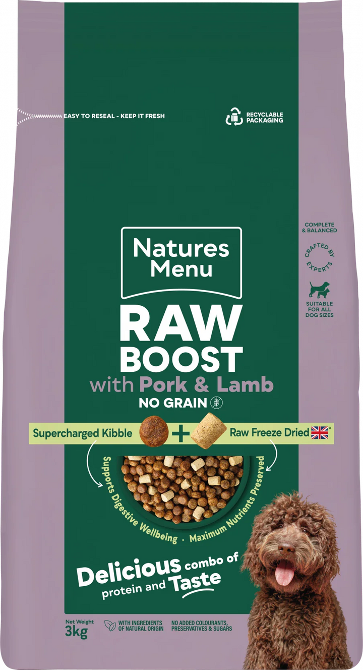 Natures Menu Raw Boost Grain Free With Pork and Lamb For Adult Dogs