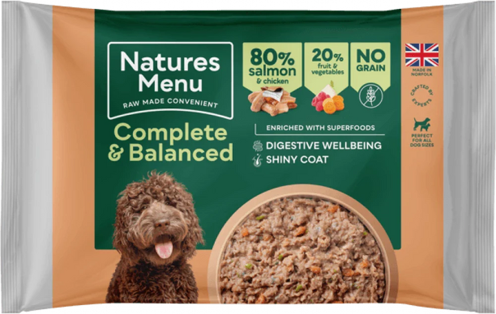 Natures Menu Complete & Balanced Raw Salmon & Chicken For Adult Dogs 500g