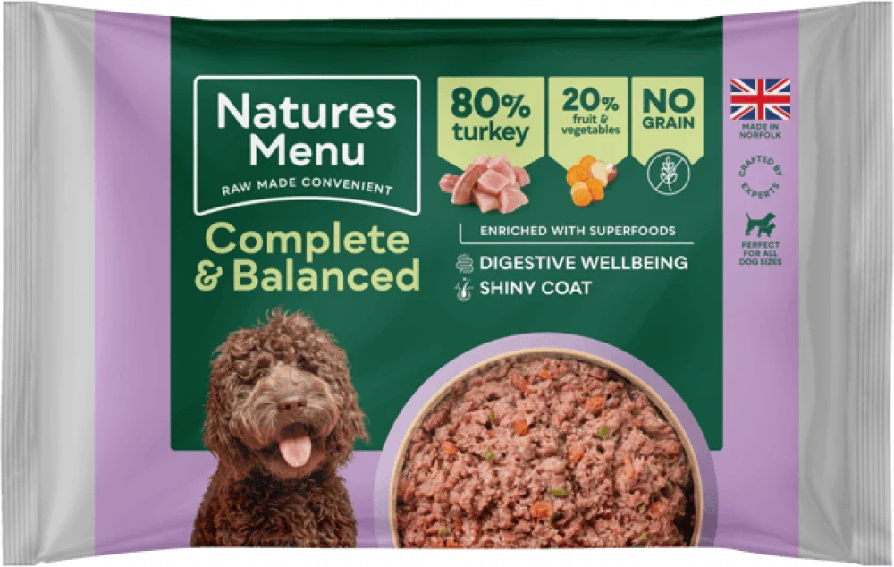 Natures Menu Complete & Balanced Raw Turkey For Adult Dogs 500g