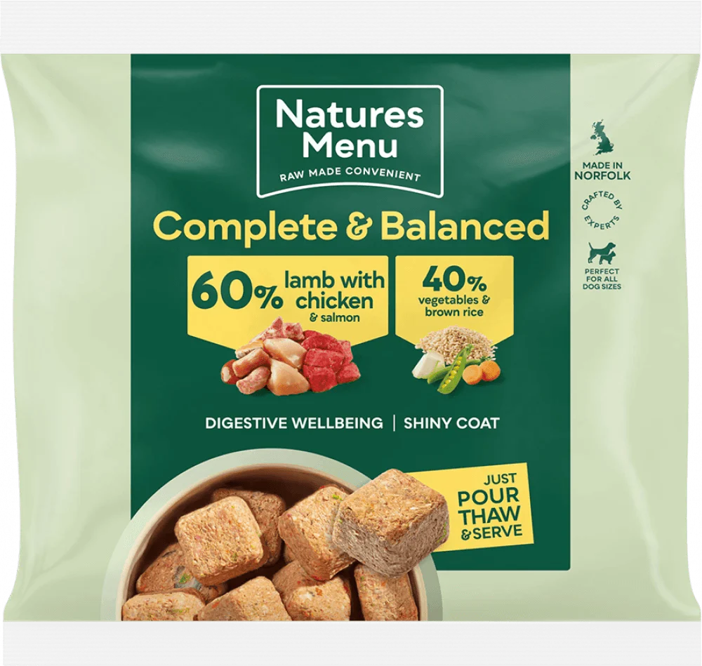 Natures Menu 60/40 Lamb with Chicken, Salmon, Vegetables and Brown Rice 1KG For Adult Dogs - Ormskirk Pets