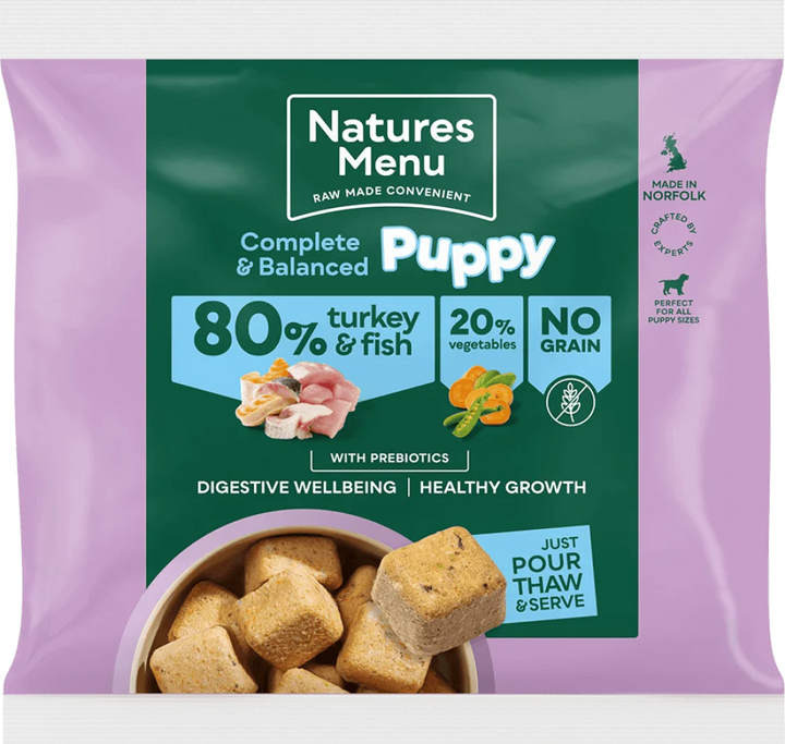Natures Menu 80/20 Puppy Turkey and Fish Nuggets with Vegetables 1kg - Ormskirk Pets