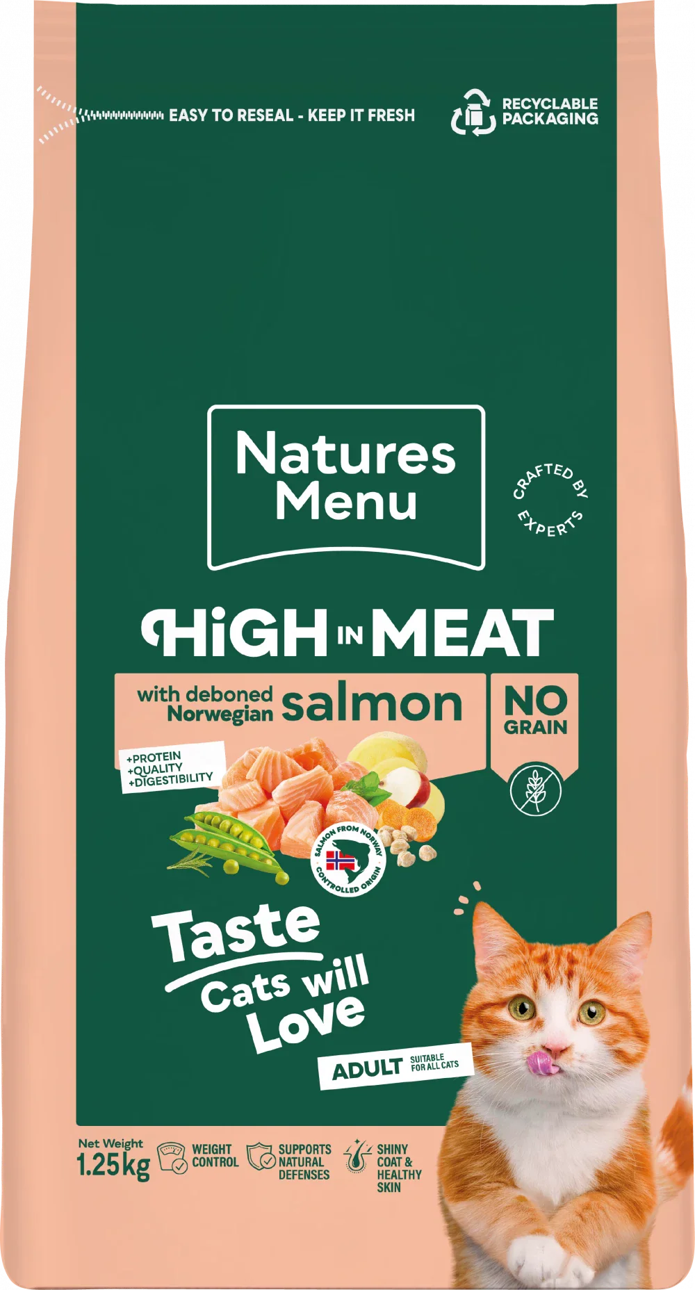 Natures Menu High In Meat Dry Cat Food No Grain With Salmon