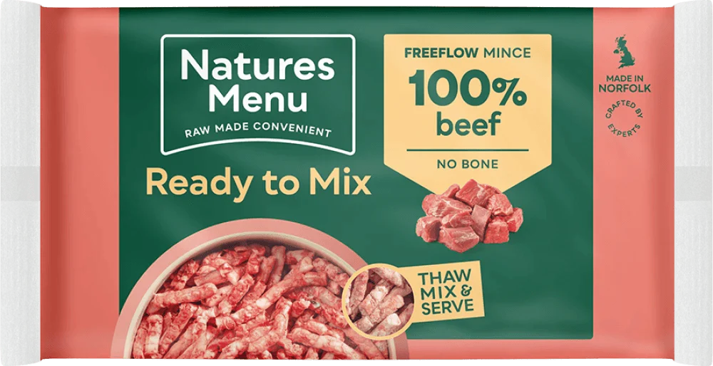 Natures Menu 100% Beef Freeflow Mince for Adult Dogs 2kg - Ormskirk Pets