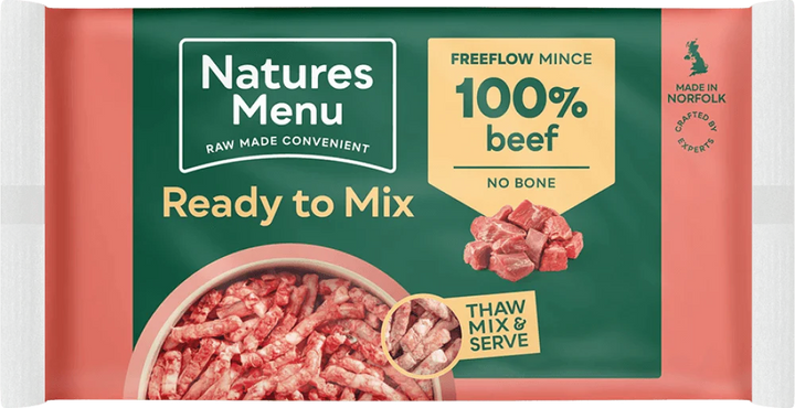 Natures Menu 100% Beef Freeflow Mince for Adult Dogs 2kg - Ormskirk Pets