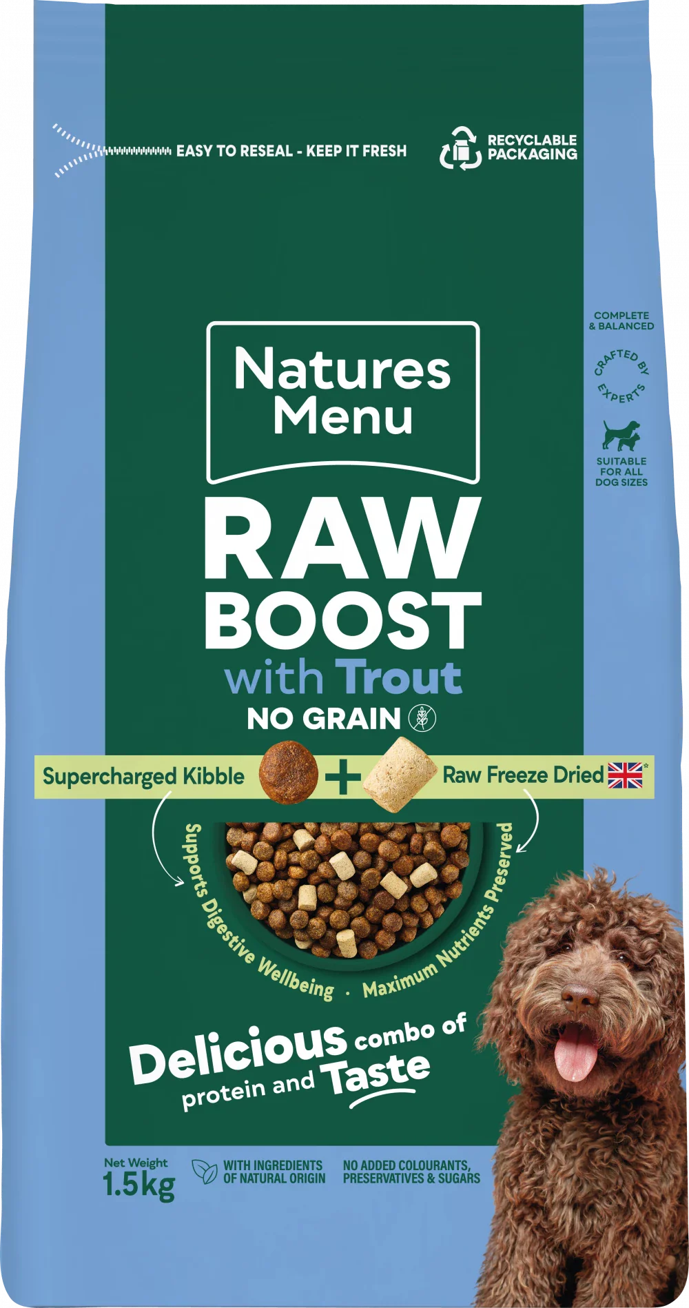 Natures Menu Raw Boost Grain Free With Trout For Adult Dogs