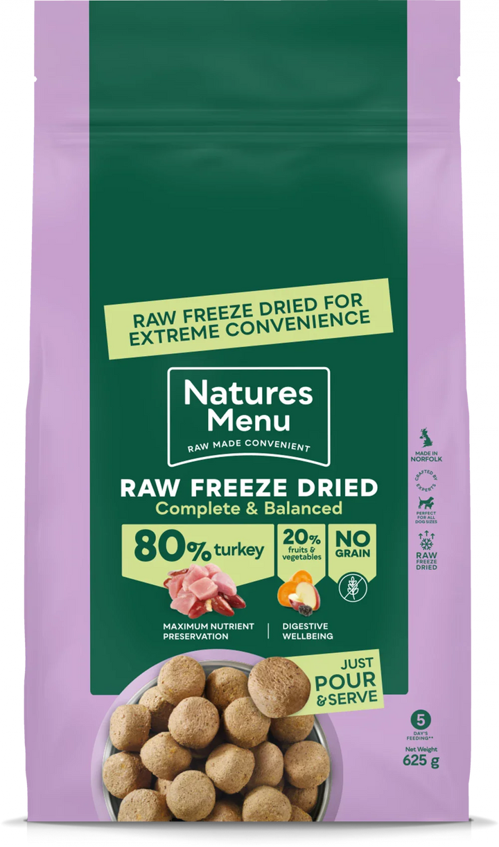 Natures Menu 80/20 TURKEY Freeze Dried 625g