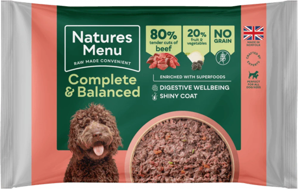 Natures Menu Complete & Balanced Raw Beef For Adult Dogs 500g