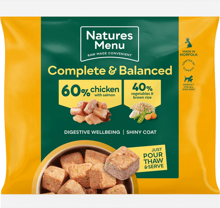 Natures Menu 60/40 Chicken Nuggets with Salmon, Vegetables and Brown Rice 1kg - Ormskirk Pets