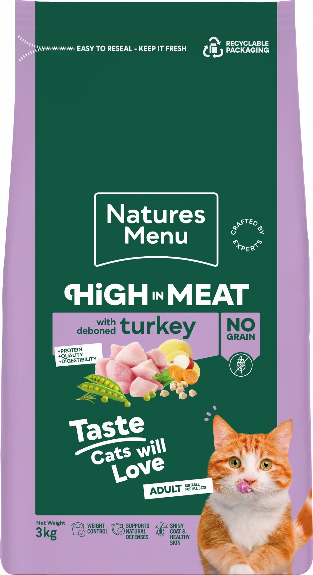 Natures Menu High In Meat Dry Cat Food No Grain With Turkey