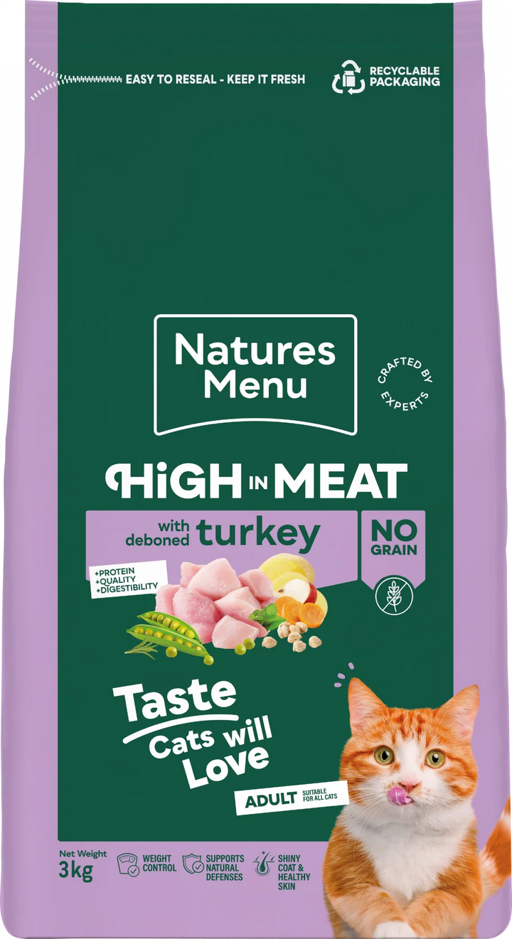 Natures Menu High In Meat Dry Cat Food No Grain With Turkey