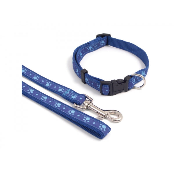 Wag 'n' Walk Fashion Collars Blue Paw