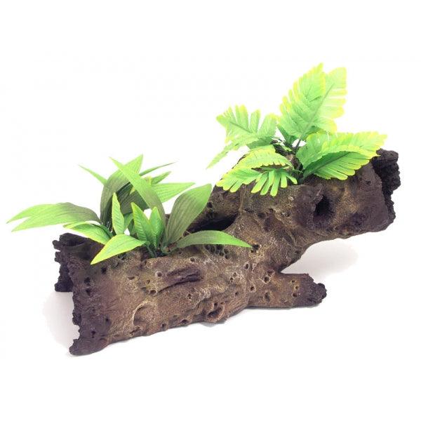 Rosewood Mopani Wood with silk plants Large Ornament