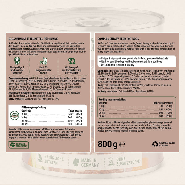 Aniforte PureNature Farms Lamb - Wet Food for Dogs