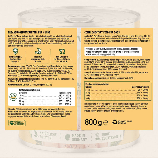 Aniforte PureNature GreenField Turkey - Wet Food for Dogs