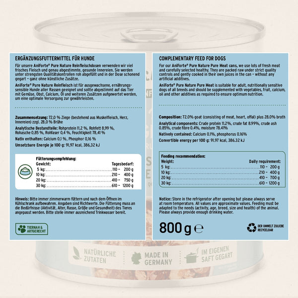 Aniforte PureNature Pure Goat  - Wet food for Dogs
