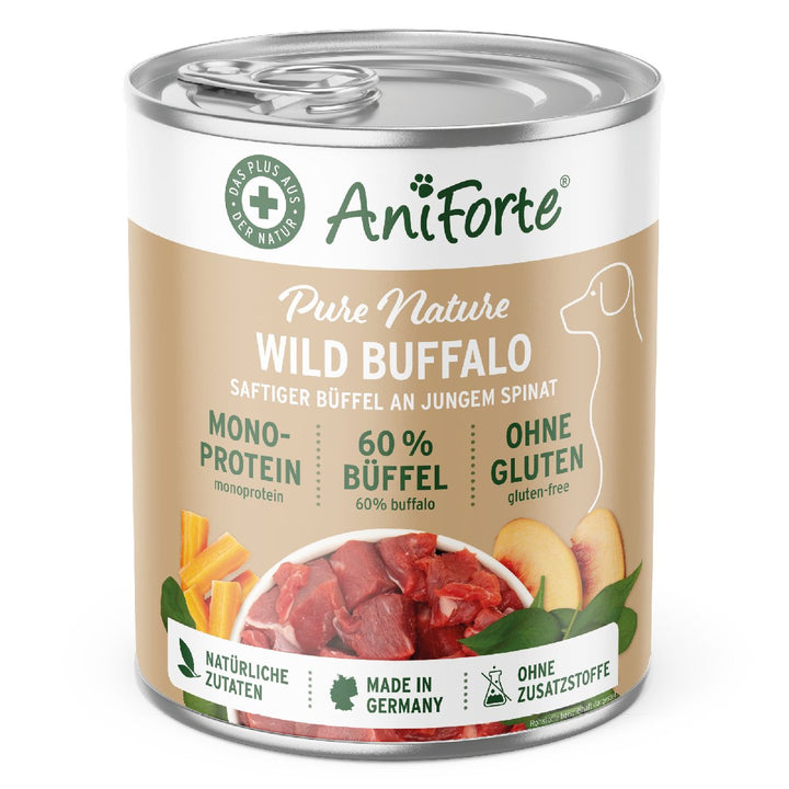 Aniforte PureNature Wild Buffalo - Wet Food for Dogs - 6 x 400g