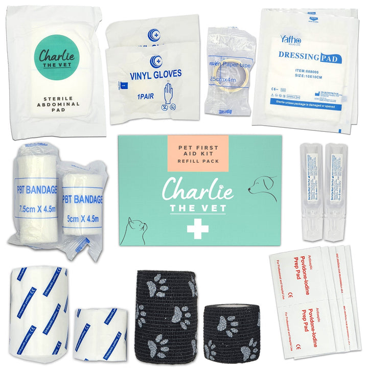 Charlie The Vet Pet First Aid Kit Refill Pack and Wound Management Kit