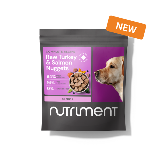 Nutriment Raw Turkey &amp; Salmon Nuggets for Senior Dogs 1kg