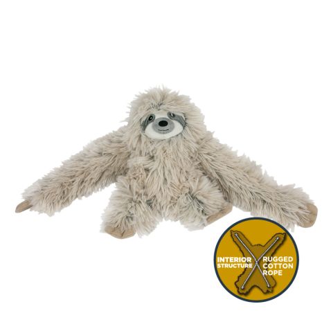 Tall Tails Plush Rope Body Sloth Squeaker Toy