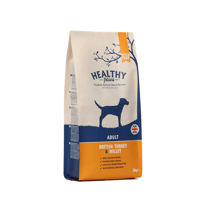 Healthy Paws British Turkey & Millet Adult 2kg