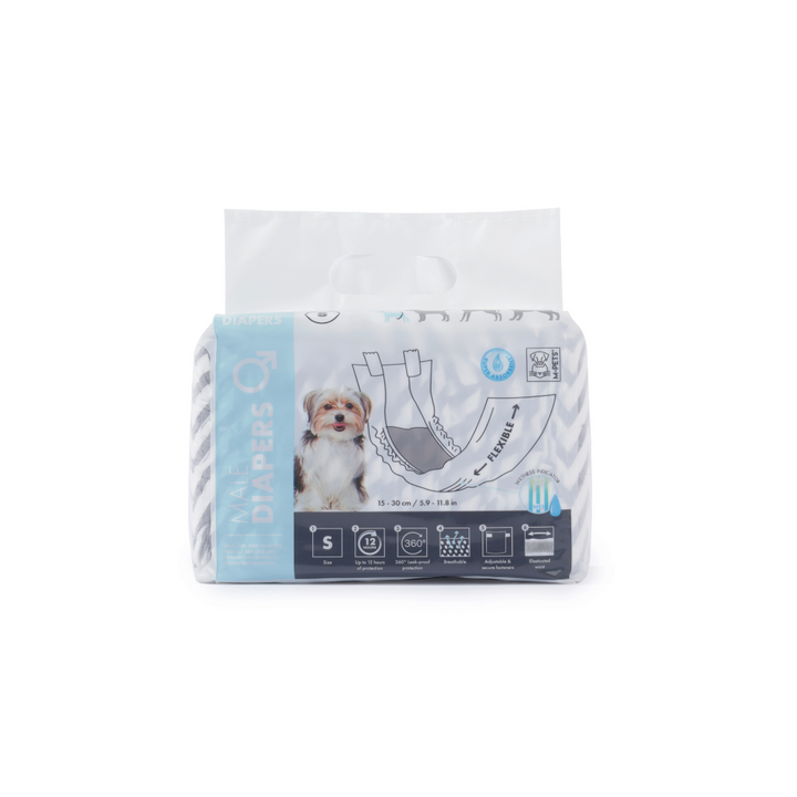 M-PETS Diapers For Male Dogs 12PK