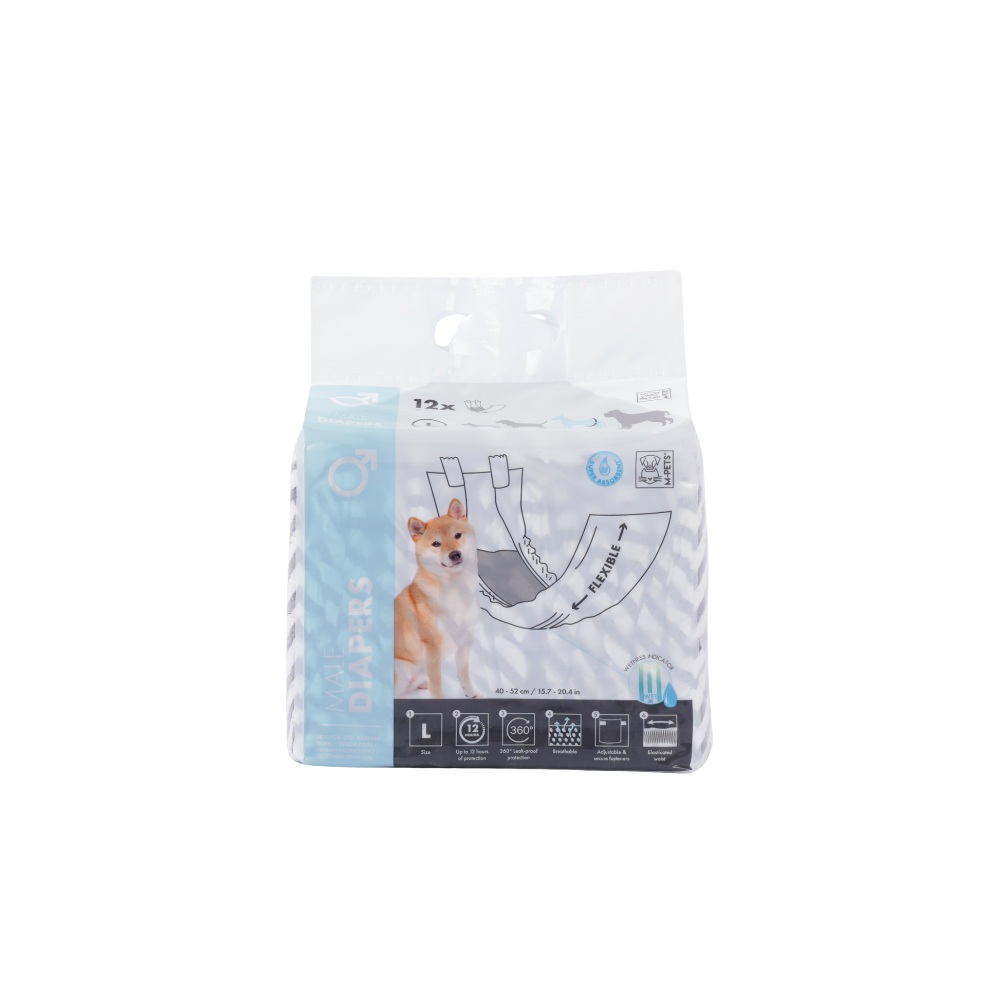 M-PETS Diapers For Male Dogs 12PK