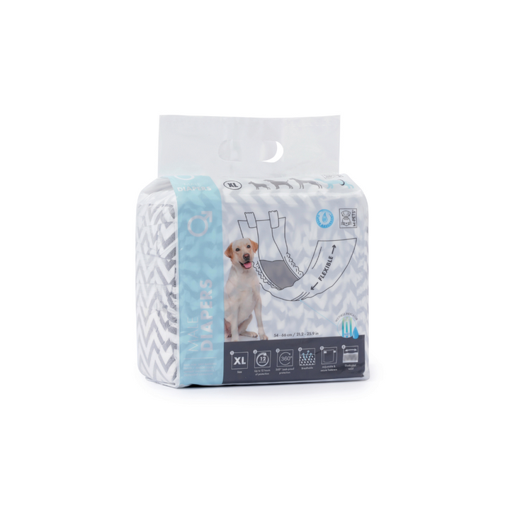 M-PETS Diapers For Male Dogs 12PK