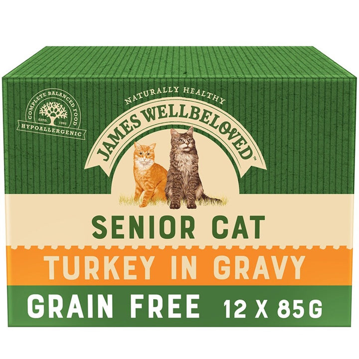 James Wellbeloved Senior Cat Grain Free Turkey In Gravy 12 X 85G
